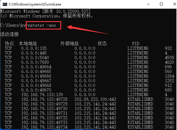 windows11系统如何查看端口状态信息（4个步骤学会 Win11查找指定端口信息）