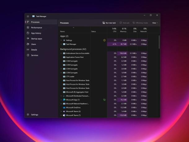 Windows任务管理器做了什么改进（彩色任务管理器上，功能更现代，支持黑暗模式和强调色）