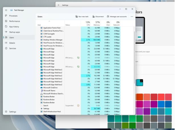 Windows任务管理器做了什么改进（彩色任务管理器上，功能更现代，支持黑暗模式和强调色）