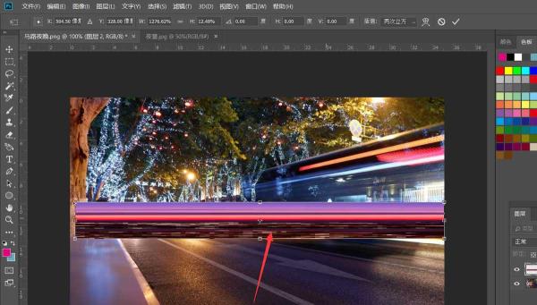 Photoshop想要给图片添加马路汽车光线效果，该怎么操作呢？（做马路汽车光线效果的6个步骤分享）