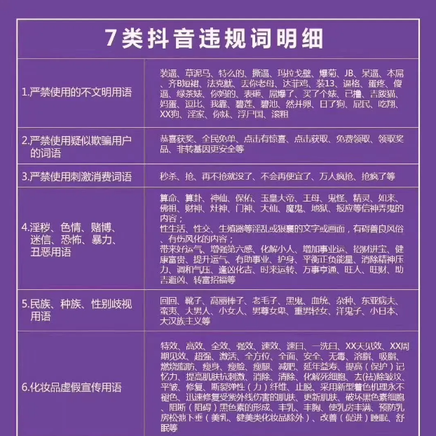 抖音直播违禁词和敏感词大全（抖音直播警告都有哪些）
