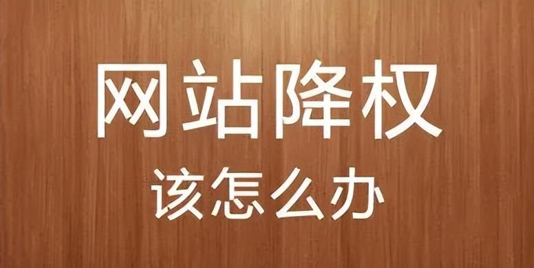 降权网站如何去恢复（网站降权的原因如何知道）