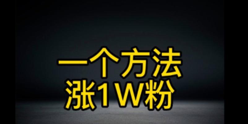 抖音涨粉丝最快的方法（教你如何用最简单的方法在抖音上快速涨粉丝）