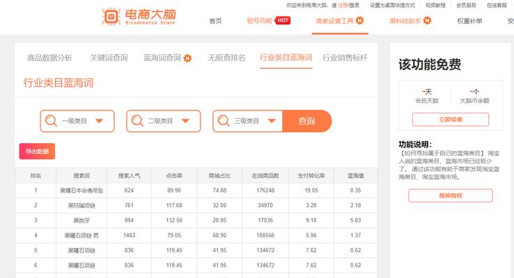 淘宝类目查询免费的工具有哪些？商品类目怎么看？
