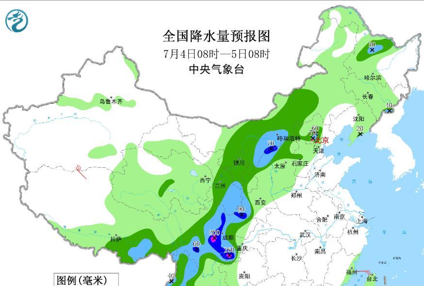 本轮降雨确定完成，高温天气全面到来，今天夜间~7月6日天气预报