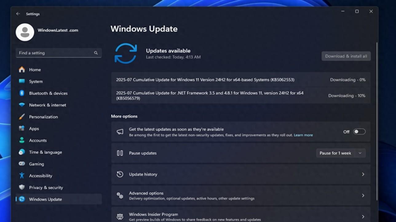 微软为 Windows 11 24H2 发布重要更新 KB5062553