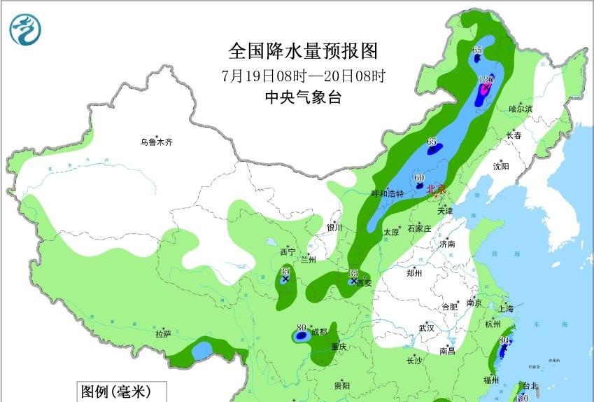 新一轮强降雨中心已确定！7月19号~21号天气预报，主要分布如下