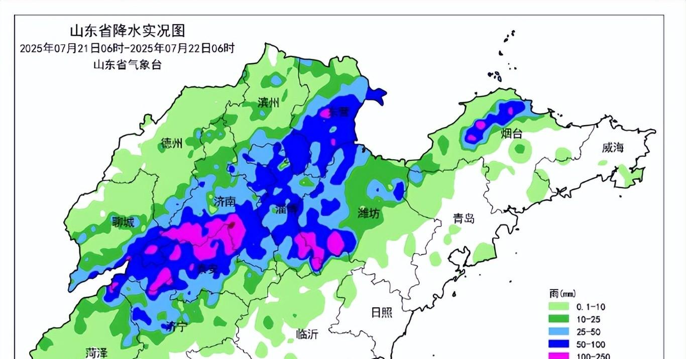 山东省！今天7月22号，新一轮降雨中心已定，大雨暴雨分布如下！