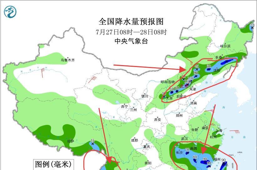 新一轮强降雨范围已定！今天夜间至7月28日天气，暴雨分布如下