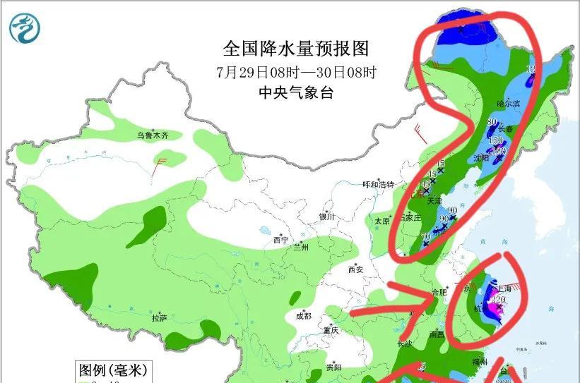 新一轮台风雨范围已定！今天夜间至7月30日天气，暴雨分布如下